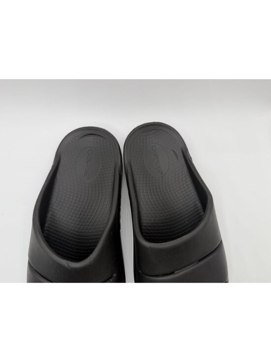 OOFOS Ooahh Recovery Slides Men\'s 7/ Women 9 Black Cushioned Wide Strap Shoes main image 6